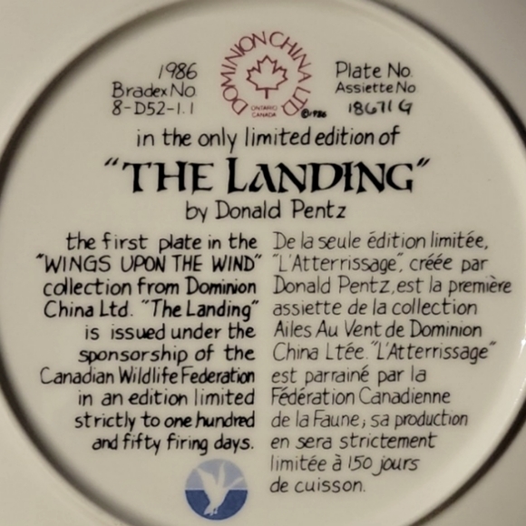 Vtg 86 The Landing Donald Pentz 1st Plate Wings Upon the Wind Canadian Geese - Picture 3 of 3